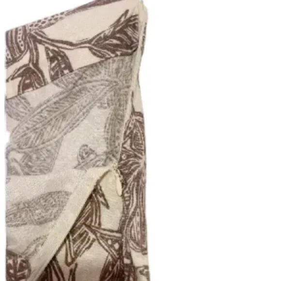 Style & Co. Cream and Brown Mini Wrap Skirt (NWOT) - Picture 4 of 6